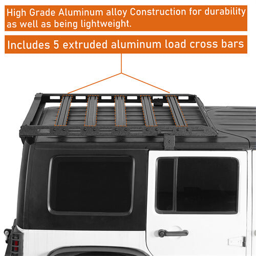 Jeep Wrangler JK Aluminum Luggage Rack Roof Rack 4x4 Jeep Parts - Hooke Road b2078 16