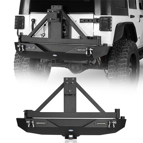Load image into Gallery viewer, HookeRoad Jeep JK Rear Bumper w/Tire Carrier &amp; Hitch Receiver for 2007-2018 Jeep Wrangler JK  b2029s 2
