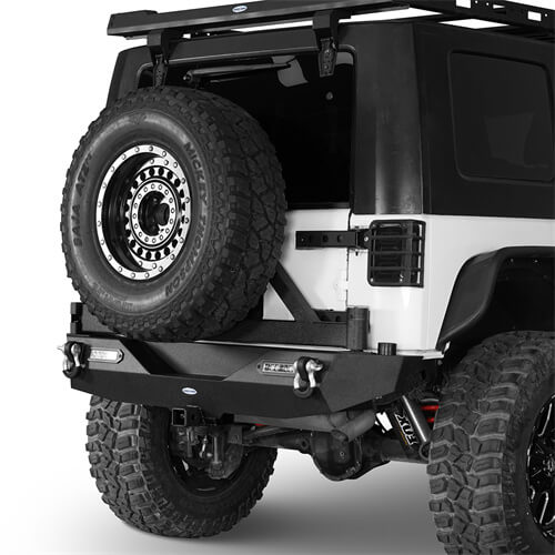 Load image into Gallery viewer, HookeRoad Jeep JK Rear Bumper w/Tire Carrier &amp; Hitch Receiver for 2007-2018 Jeep Wrangler JK  b2029s 3
