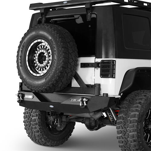 HookeRoad Jeep JK Rear Bumper w/Tire Carrier & Hitch Receiver for 2007-2018 Jeep Wrangler JK  b2029s 3