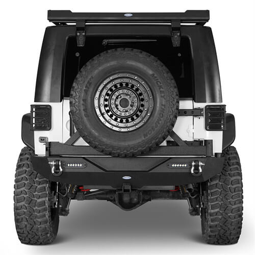 HookeRoad Jeep JK Rear Bumper w/Tire Carrier & Hitch Receiver for 2007-2018 Jeep Wrangler JK  b2029s 4