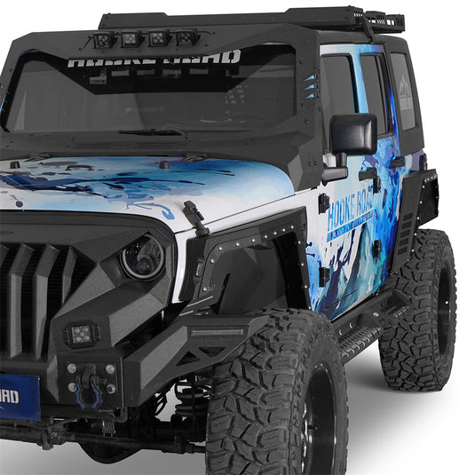 Hooke Road Front Fender Flares w/ Turn Signal Lights (07-18 Jeep Wrangler JK)