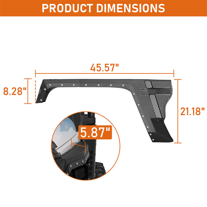 Load image into Gallery viewer, Hooke Road Front Fender Flares w/ Turn Signal Lights (07-18 Jeep Wrangler JK)
