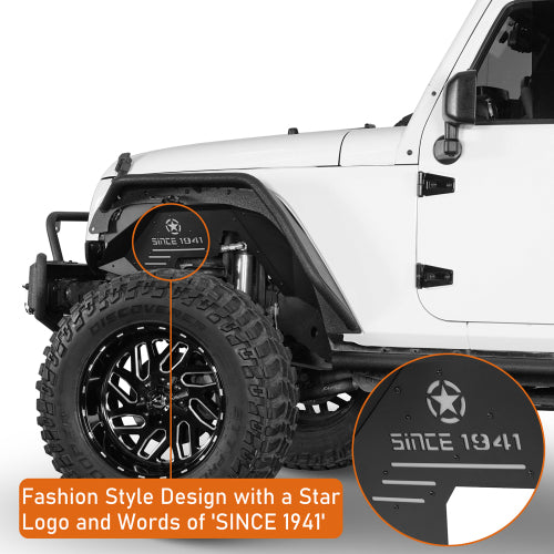 Hooke Road Jeep JK Front Inner Fender Liners for 2007-2018 Jeep Wrangler JK b2113s 13