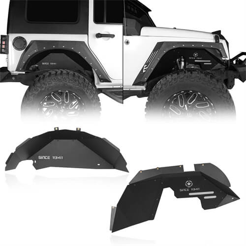 HookeRoad Jeep JK Front and Rear Inner Fender Liners for 2007-2018 Jeep Wrangler JK b20662068 2