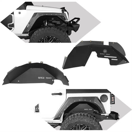 HookeRoad Jeep JK Front and Rear Inner Fender Liners for 2007-2018 Jeep Wrangler JK b20662068 3