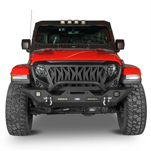 HookeRoad Jeep JK Mid Width Front Bumper & Front Skid Plate for 2007-2018 Jeep Wrangler JK hookeroad b20423018s 17