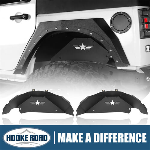 Rear Inner Fender Liners 4x4 wheel parts For 2007-2018 Jeep Wrangler JK - Hooke Road b2070s 1