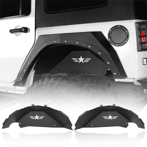 Rear Inner Fender Liners 4x4 wheel parts For 2007-2018 Jeep Wrangler JK - Hooke Road b2070s 2