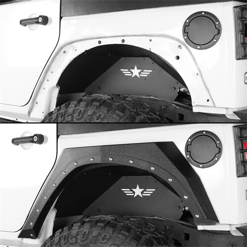 Rear Inner Fender Liners 4x4 wheel parts For 2007-2018 Jeep Wrangler JK - Hooke Road b2070s 8