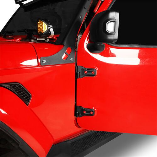 Black Door Hinge Kit Replacement For 2018-2022 Jeep Wrangler JL - Hooke Road mmr30125 14