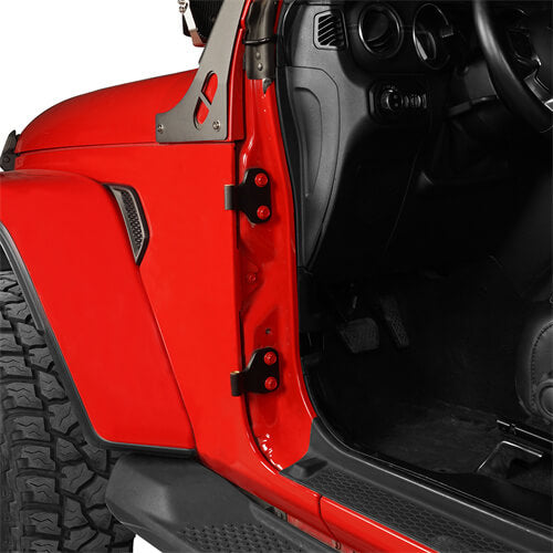 Black Door Hinge Kit Replacement For 2018-2022 Jeep Wrangler JL - Hooke Road mmr30125 8
