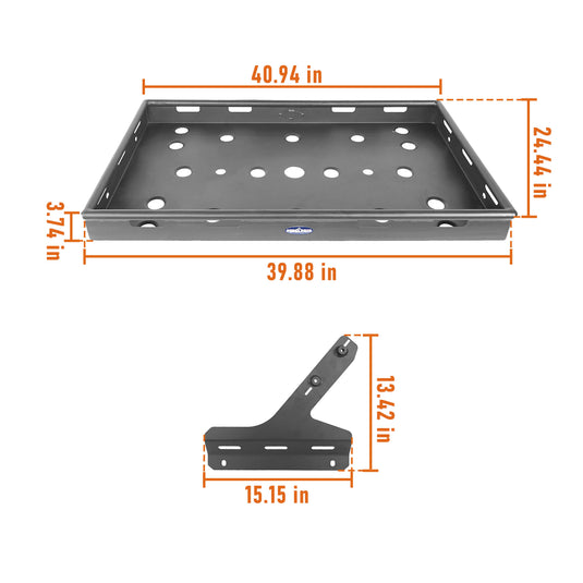 HookeRoad Interior Cargo Rack for 2018-2023 Jeep JL Wrangler 4 Doors Hardtop & Sky One-Touch Power Top b3017-1