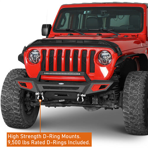 Jeep JL & JT Front Bumper 4x4 jeep parts w/Winch Plate & Light Bar- Hooke Road b3044s 12