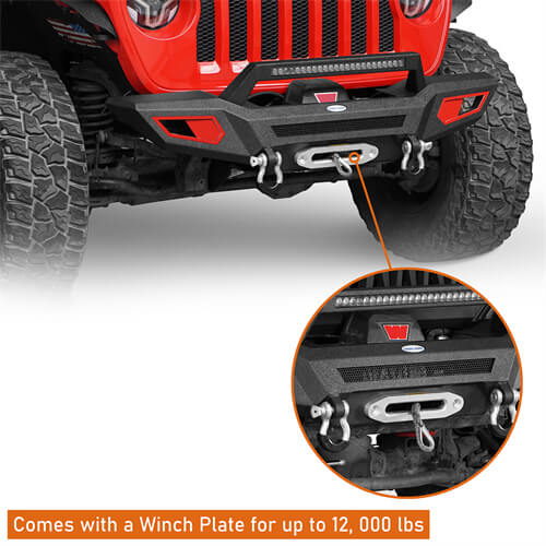 Jeep JL & JT Front Bumper 4x4 jeep parts w/Winch Plate & Light Bar- Hooke Road b3044s 14