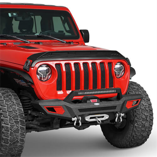 Jeep JL & JT Front Bumper 4x4 jeep parts w/Winch Plate & Light Bar- Hooke Road b3044s 3