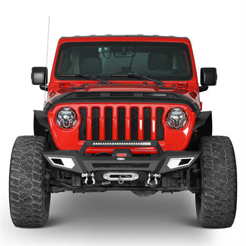 Load image into Gallery viewer, Jeep JL &amp; JT Front Bumper 4x4 jeep parts w/Winch Plate &amp; Light Bar- Hooke Road b3044s 5

