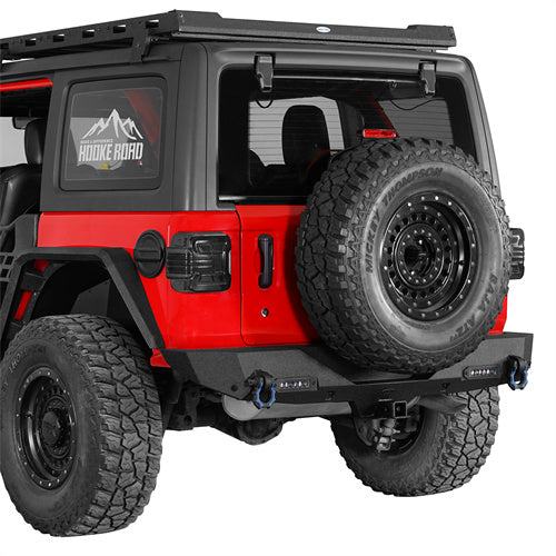 HookeRoad Jeep JL Rear Bumper w/2 inch Hitch Receiver for 2018-2022 Jeep Wrangler JL