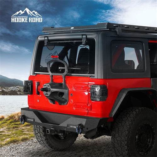 HookeRoad Jeep JL Rear Bumper w/2 Inch Hitch Receiver for 2018-2022 Jeep Wrangler JL b3003s 4