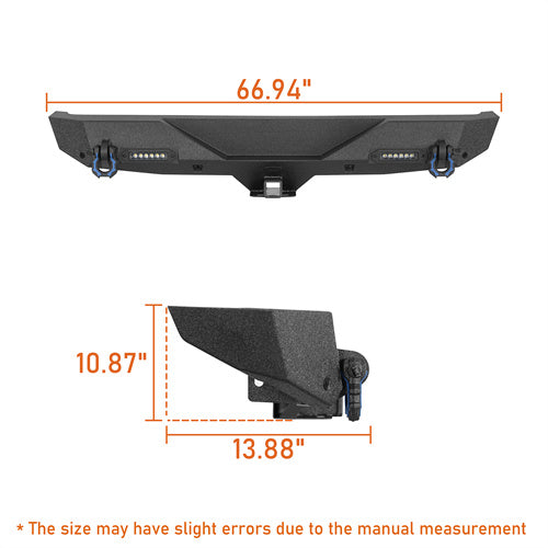 Load image into Gallery viewer, HookeRoad Jeep JL Rear Bumper w/2 Inch Hitch Receiver for 2018-2022 Jeep Wrangler JL b3003s 6
