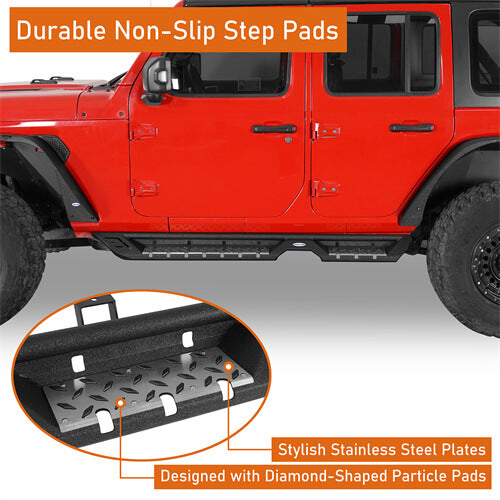 Load image into Gallery viewer, HookeRoad Jeep JL Side Steps Running Boards for 2018-2023 Jeep Wrangler JL b3045 11
