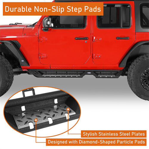 HookeRoad Jeep JL Side Steps Running Boards for 2018-2023 Jeep Wrangler JL b3045 11