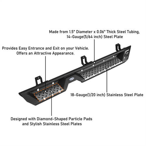 Load image into Gallery viewer, HookeRoad Jeep JL Side Steps Running Boards for 2018-2023 Jeep Wrangler JL b3045 15
