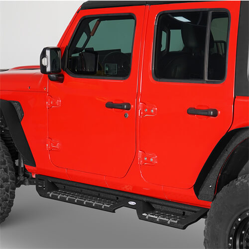 Hooke Road Tube Side Steps Running Boards w/SINCE 1941 Logo(18-24 Jeep  Wrangler JL 4 Door)