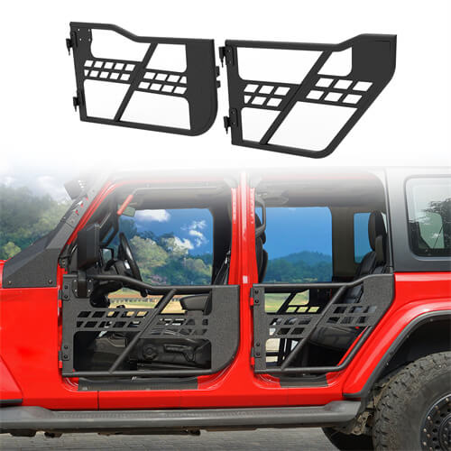 Load image into Gallery viewer, Jeep JL Tube Doors 4 Door Rock Crawler half doors for 2018-2023 Jeep Wrangler JL &amp; Jeep Gladiator JT - HookeRoad  b3009s 4
