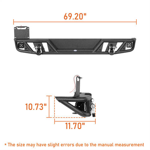 Load image into Gallery viewer, 2018-2024 Jeep Wrangler JL Rear Bumper Aftermarket Bumper 4x4 Jeep Parts - Hooke Road b3063s 15
