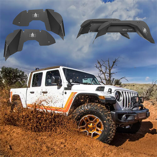 Load image into Gallery viewer, HookeRoad Jeep JT Front &amp; Rear Inner Fender Liners for 2020-2023 Jeep Gladiator JT b70127013s 5
