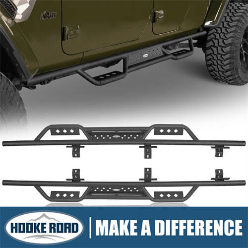 HookeRoad Jeep JT Side Steps Nerf Bars for 2020-2023 Jeep Gladiator  b7001-1s 1