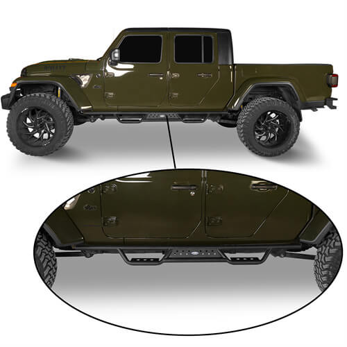 HookeRoad Jeep JT Side Steps Nerf Bars for 2020-2023 Jeep Gladiator  b7001-1s 5