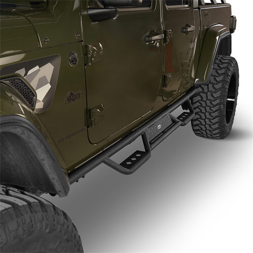 Hooke Road Side Steps Nerf Bars Solid Steel(20-23 Jeep Gladiator JT)