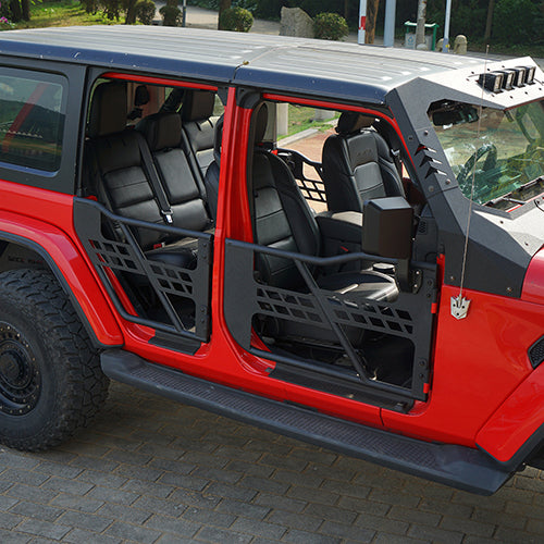 HookeRoad Jeep JT Side Steps & Tubular Half Doors for 2020-2023 Jeep Gladiator 4-Door HookeRoad HE.3009+7002 4