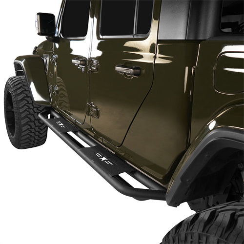 HookeRoad Jeep JT Side Steps & Tubular Half Doors for 2020-2023 Jeep Gladiator 4-Door HookeRoad HE.3009+7002 7