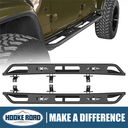 Load image into Gallery viewer, HookeRoad Jeep Gladiator Side Steps Star Tubular Running Bards for 2020-2023 Jeep Gladiator b7002s 1
