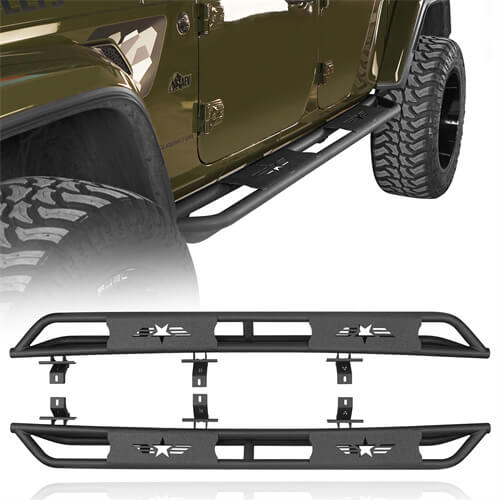 Load image into Gallery viewer, HookeRoad Jeep Gladiator Side Steps Star Tubular Running Bards for 2020-2023 Jeep Gladiator b7002s 2
