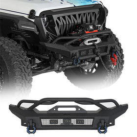 Hooke Road 2018-2025 Jeep Stubby Front Bumper for Wrangler JL & Gladiator JT b3089 1