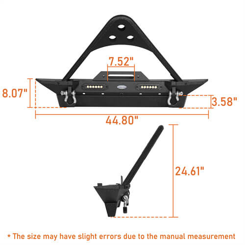 Load image into Gallery viewer, HookeRoad Jeep TJ Front &amp; Rear Bumper Combo for 1987-2006 Jeep Wrangler TJ YJ b10101013 7
