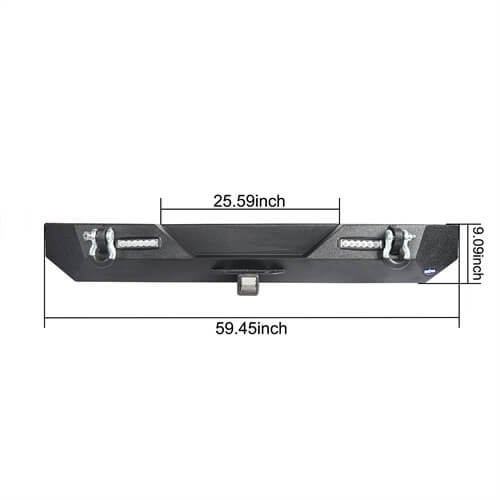 HookeRoad Jeep TJ Stinger Front Bumper & Rear Bumper Combo for 1987-2006 Jeep Wrangler TJ YJ b10091013 8