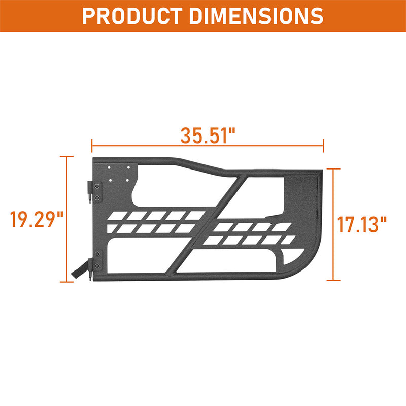 Load image into Gallery viewer, Hooke Road 2-Door Jeep Wrangler JK JKU Tube Doors with Rubber Pads b2016a 5
