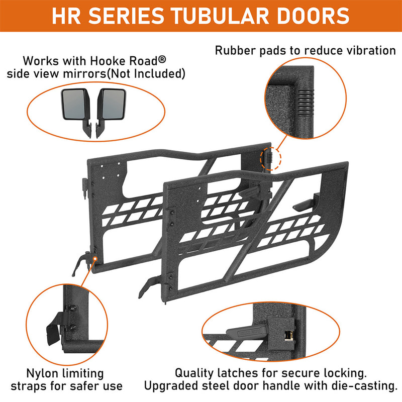 Load image into Gallery viewer, Hooke Road 2-Door Jeep Wrangler JK JKU Tube Doors with Rubber Pads b2016a 8
