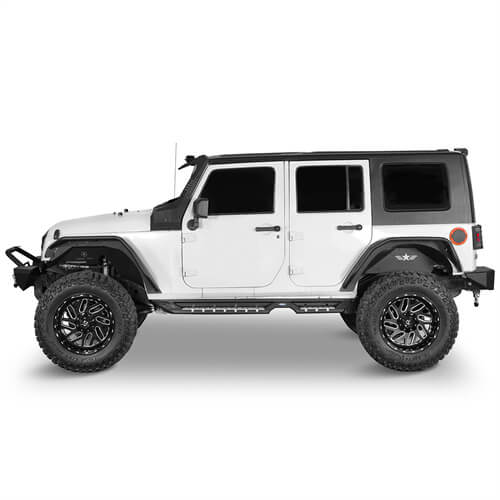 Wheel To Wheel Running Boards Side Step Bars For 2007-2018 Jeep Wrangler JK 4-Door - Hooke Road b2082s 4