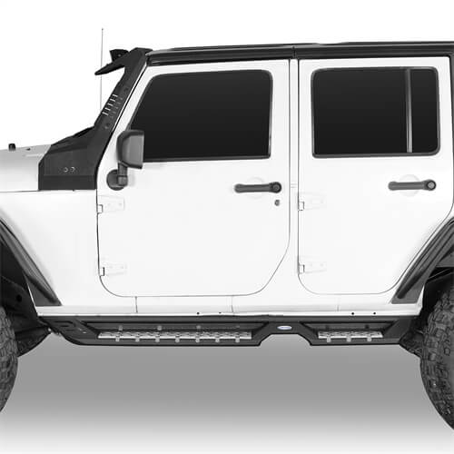 Load image into Gallery viewer, Wheel To Wheel Running Boards Side Step Bars For 2007-2018 Jeep Wrangler JK 4-Door - Hooke Road b2082s 6
