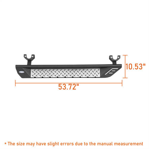 Wheel To Wheel Running Boards Side Step Bars For 2007-2018 Jeep Wrangler JK 2-Door - Hooke Road b2083s 15