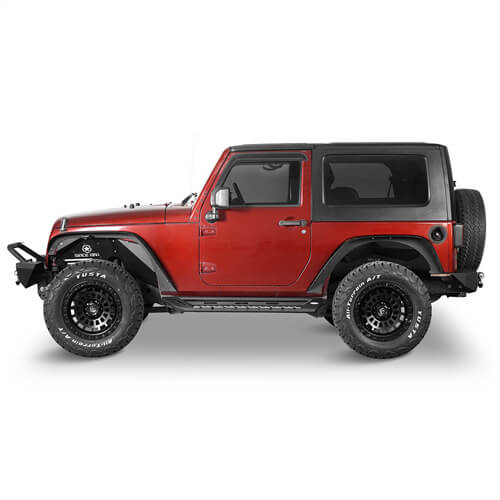 Load image into Gallery viewer, Wheel To Wheel Running Boards Side Step Bars For 2007-2018 Jeep Wrangler JK 2-Door - Hooke Road b2083s 3
