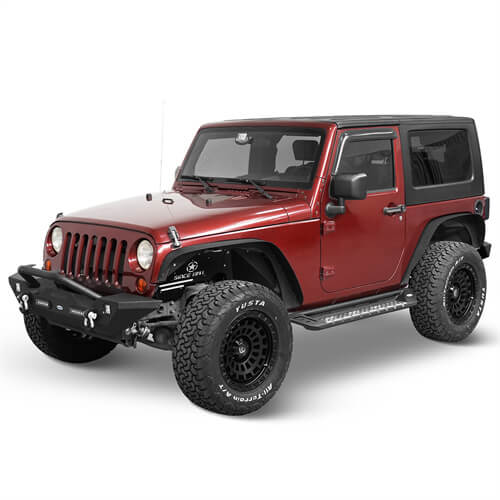 Load image into Gallery viewer, Wheel To Wheel Running Boards Side Step Bars For 2007-2018 Jeep Wrangler JK 2-Door - Hooke Road b2083s 5
