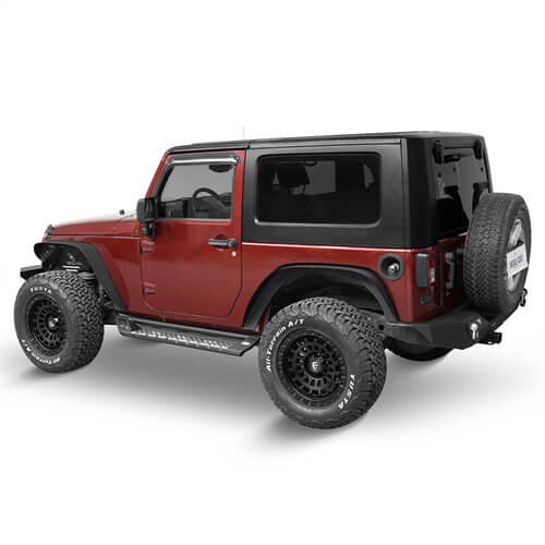 Load image into Gallery viewer, Wheel To Wheel Running Boards Side Step Bars For 2007-2018 Jeep Wrangler JK 2-Door - Hooke Road b2083s 6
