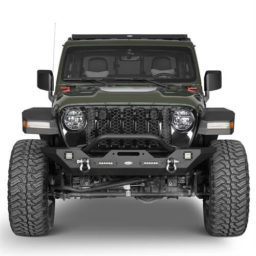 Hooke Road Wide Flat Front Fender Flares 4x4 Wheel Parts For 2018-2023 Jeep Wrangler JL & Gladiator JT  b7015s 3